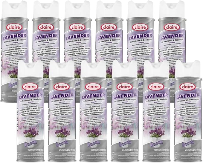 Claire CL191-12pk Lavender Hand Held Air Freshener 10 Oz. Net Wt. 12 Count