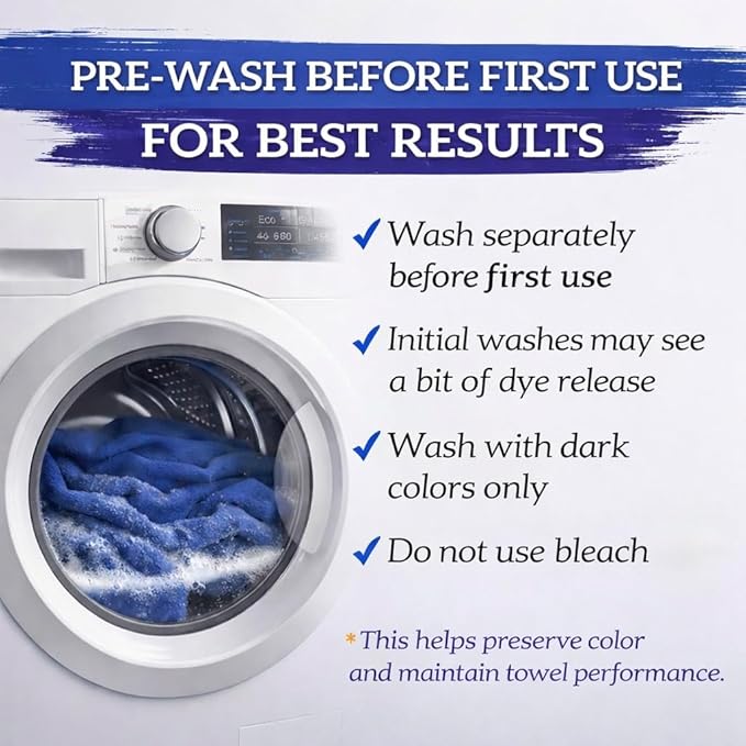GREEN LIFESTYLE 100 Pack 12x14 Blue Shop Towel 100% Cotton Super Absorbent and Durable for Car Reusable