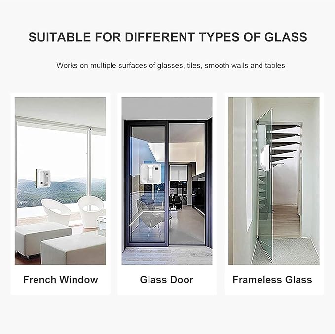 Smart Window Cleaning RobotHousehold Automatic Glass Cleaner RoboticStrong Suction| Intelligent Planningfor Outdoor/Indoor Windows Table Tile Ceiling