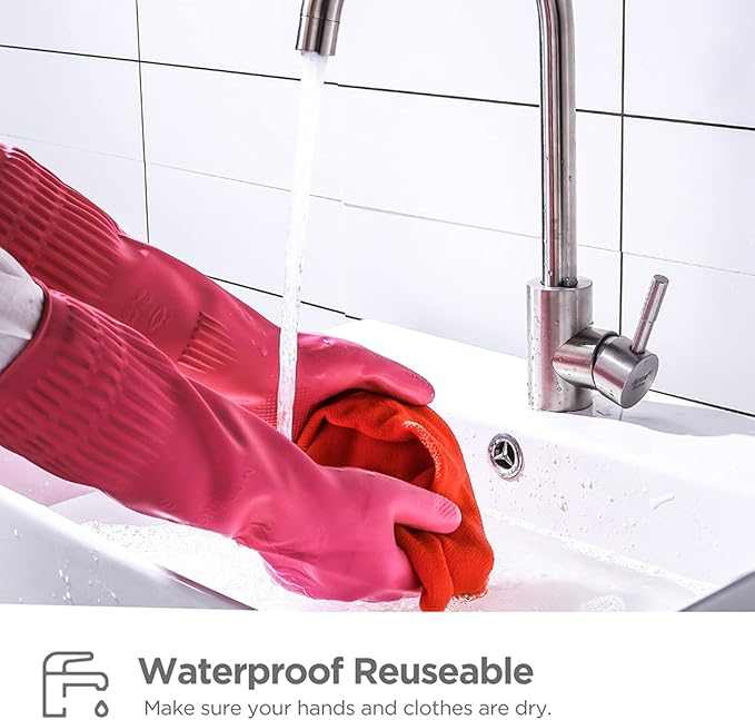 Rubber dishwashing gloves 3 or 6 Pairs for kitchenCleaning washing dish gloves long for household reuseable durable.