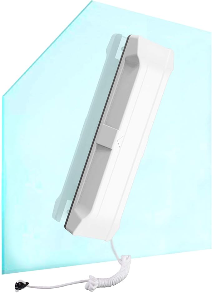 Upgrade Magnetic Window Cleaner Double Side Glass Wiper Cleaner for Single or Double Glazed Window 0.1-1.2 Indoor &amp Outdoor Glass Washing Cleaning Tool Brush (White(Single Glass 0.3-0.6))