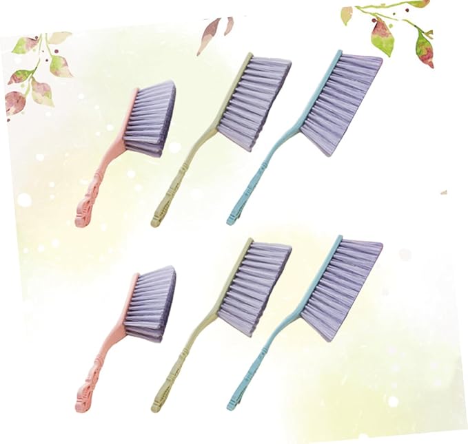 YARNOW 6pcs Thickened Hollow Handle Dusting Brushes for Bed and Sofa Cleaning Household Cleaning Tools Set in Blue Green and Pink for Home and Upholstery Care