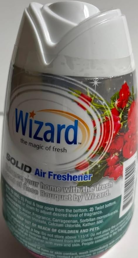 Wizard The Magic of Fresh gel Air Freshener solid air freshener 7.8 oz rose bouquet (Pack of 12)