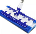 Flat Mop Stainless Steel Handle with Washable 3Mop Cloths Large Telescopic Floor Household Cleaning Tool(Deep Blue 4 Cloths)