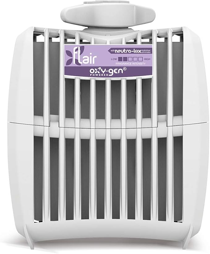 Oxygen-Pro - Starter Kit - Commercial Air Freshener and Deodorizer Wall Mounted Battery Operated Automatic Dispenser Odor Eliminator and Fragrancing System (Light Scent) 120 Day Supply