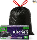Heavy-Duty Trash Bags – 120 count 18 Gallon Black Ultra Thick Drawstring Garbage Bags – Leak-Resistant for Home &amp Commercial Use Big Trash Bags Made in USA