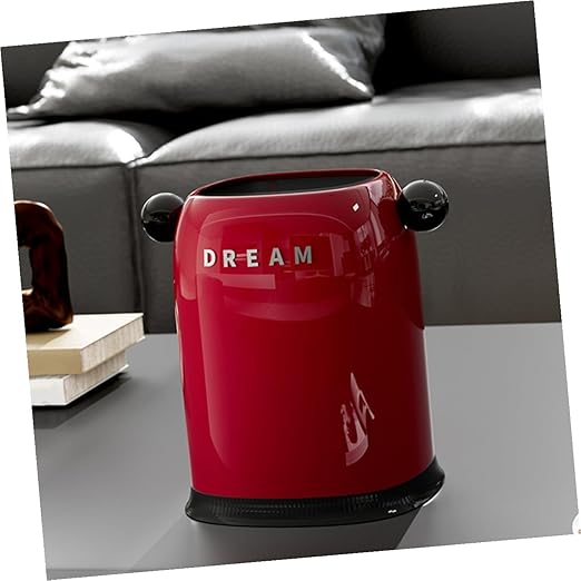 Lurrose Modern Plastic Trash Can Double Walled Wastebasket for Bathroom Kitchen Bedroom Office Thick PP Open Top Garbage Bin with Hidden Trash Bag Design Lightweight
