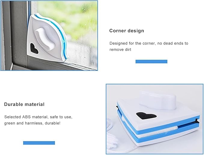Outside Magnetic Window Cleaner Window Cleaner Magnetic Household Window Cleaner Cleaning Tool Double Side Window Cleaner Wipers for High-Rise and Car Glazed Window