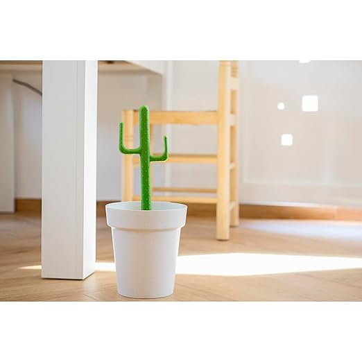 Vigar Cactus Bathroom 3 Liter Trash Bin with Lid Cactus-Shaped Handle and Removable Inner Bin Ideal Bathroom Trash Can and Kitchen Trash Can