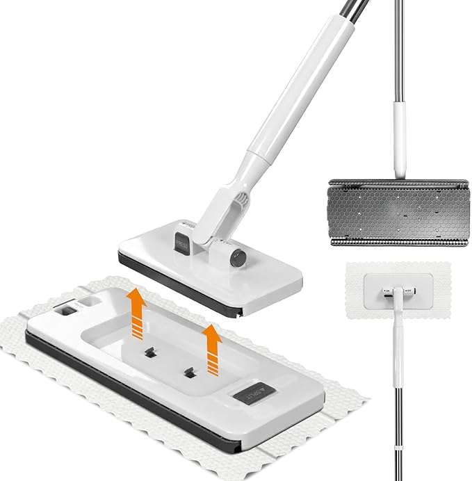 Large Lazy Mop 2-in-1 Convertible Mini Mop Universal Scrubbing Cloths All-Purpose Cleaning Tool for Tile Hardwood Marble Floors Walls &amp Ceilings