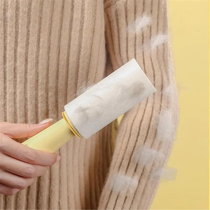 Cat Shape Hair Remover Roller Tearable Adhesive Paper Removal Roller Pets Home Sticky Hair Cleaning Brush ﻿(White)