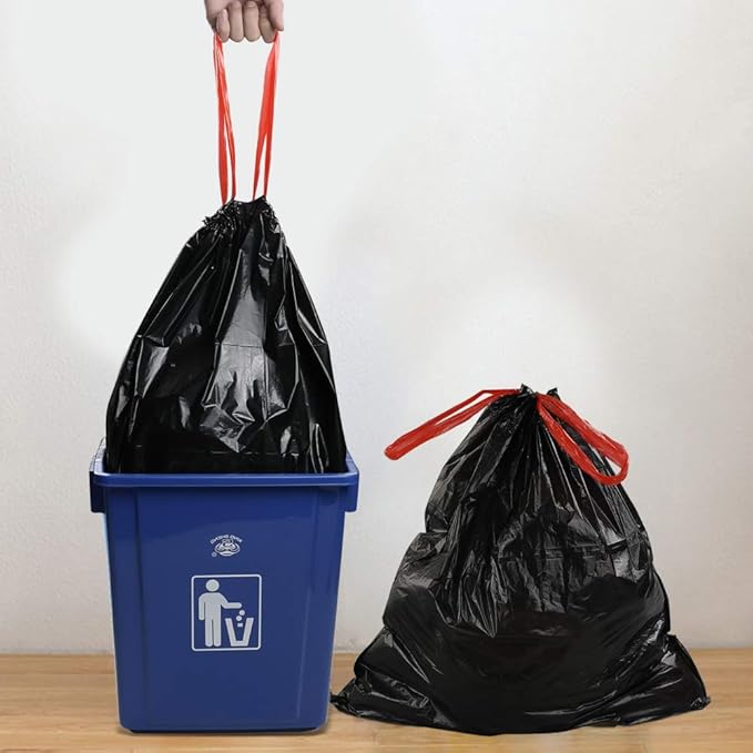 Teyyvn Black Drawstring Trash Bags 4 Gallon 220 Counts