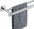 JQK Double Towel Bar Chrome 15 Inch 304 Stainless Steel Thicken 0.8mm Towel Rack Holder for Bathroom Washcloths and Hand Towels Polished Steel Wall Mount Useable Length 12 Inch TB100L12-CH