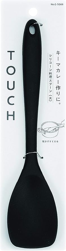 Pearl Metal Touch Silicone Cooking Spoon BLACK G-5088
