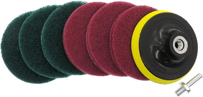 8pcs 4inch Electric Drill Brush Scrub Pads Grout Power Drills Scrubber Cleaning Brush Tub Cleaner Tools Kit