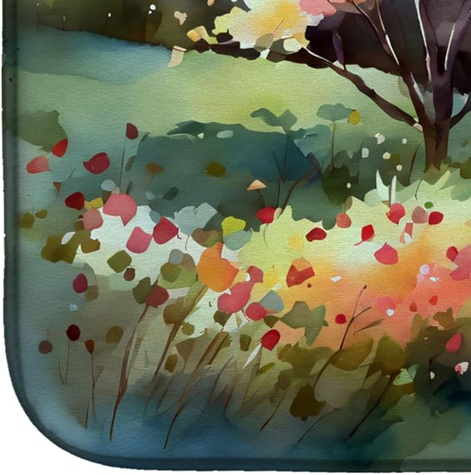 Caroline's Treasures DAC1693DDM North Carolina Dogwoods in Watercolor Dish Drying Mat Absorbent Dish Drying Mat Pad for Kitchen Counter Dish Drainer Mat for Countertop 14 x 21 Multicolor