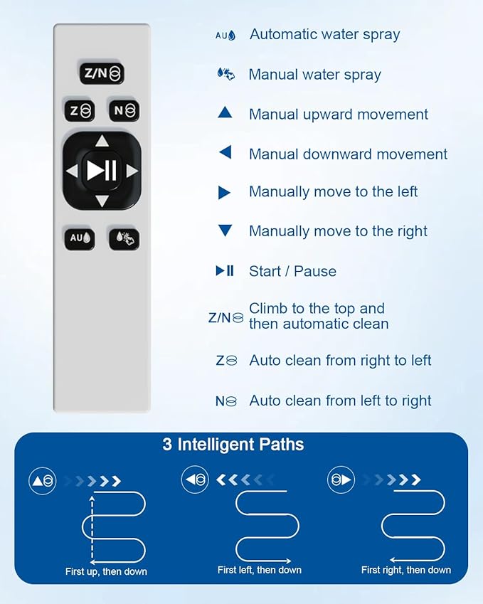 Window Cleaning Robot Automatic Window Cleaner Robot with Dual Spray Edge Detection Intelligent Path Planning 3000pa Strong Suction Anti-Drop Protection for Glass