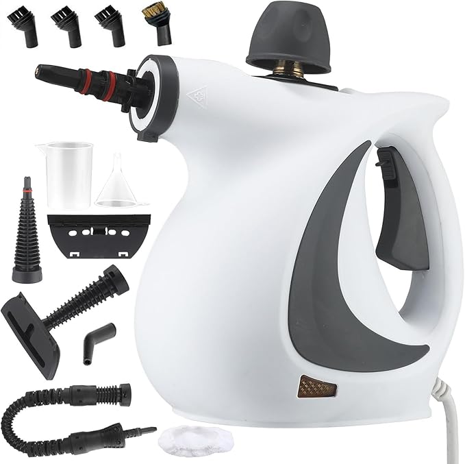 Steam CleanerPressurized Handheld with 12 Accessories Deep Cleaning SteamerMulti-Surface Portable Steamer for FloorTileKitchenBathroomUpholstery &amp Car Interior Cleaning