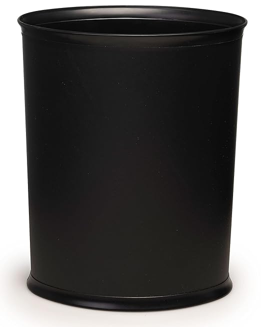 Stephanie Imports Made in USA 5-Gallon Black Plastic Waste Basket (10.25” L X 12.5” H)