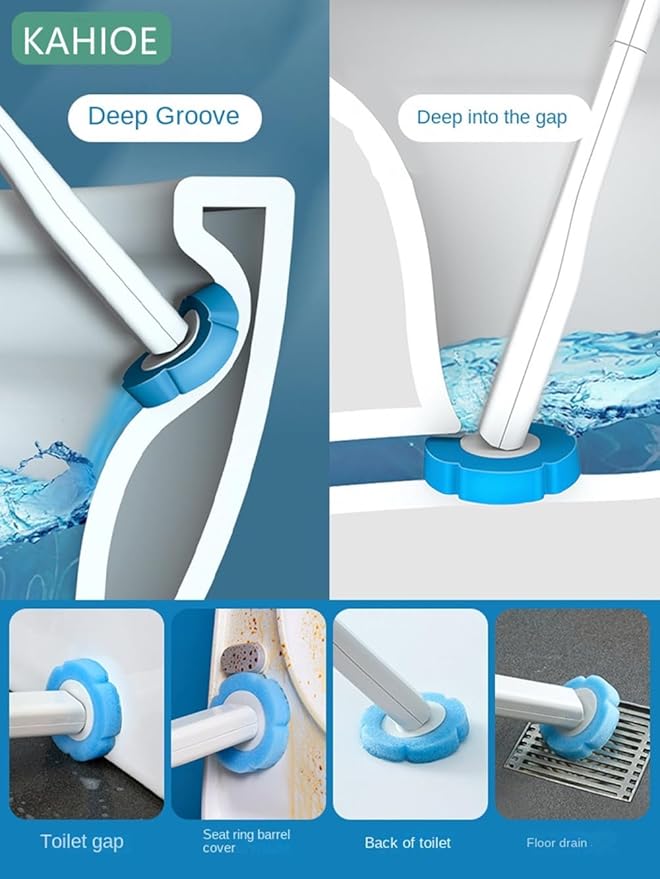 Disposable Toilet Brush with 24PCS Cleaner Refills Bathroom Bowl Wand Holder Set for Sink Bathtub Wash Basin Mop Pool (Toilet Cleaning Kit)