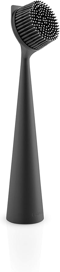 EVA SOLO | Dishbrush Silicone | Robust Washing-up Brush with a Practical &amp Effective Kitchen Scrubber Edge | Multipurpose Cleaning Brush | Danish Design Functionality &amp Quality | Black