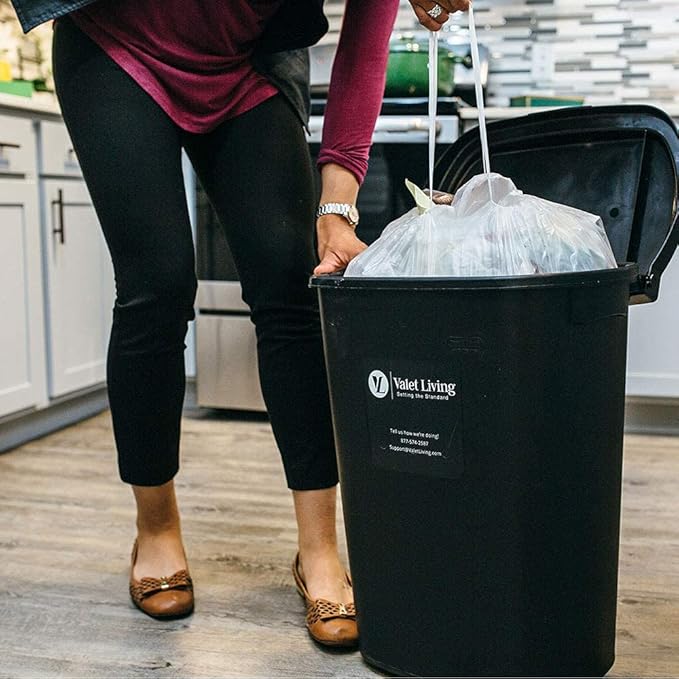 Ox Plastics Can Liners Trash Bags - Heavy-Duty Recycling Kitchen Bags - Perfect for Commercial Use for Anywhere - 13 Gallon Capacity &amp 1.5M Thick 24x30 White (200 Count)