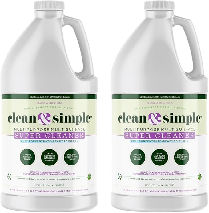 clean &amp simple™ SUPER CLEANER - Concentrated All-Purpose Multi-Surface Cleaner Non-Toxic Biodegradable