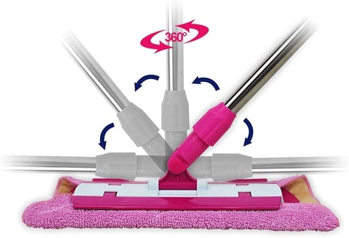 Professional Microfiber Mop Hardwood Floor Mop Stainless Steel Handle Flat Washable for Home Office Floor Cleaning