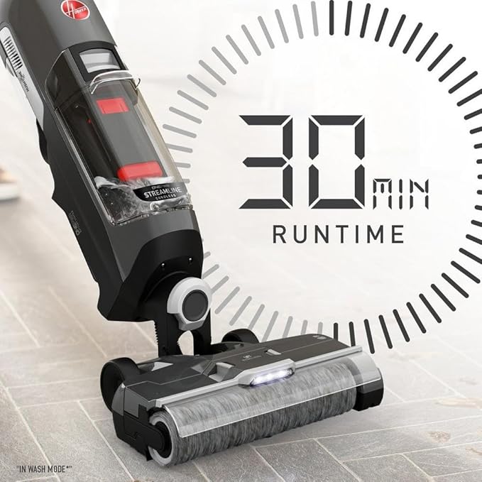 Hoover ONEPWR Streamline Cordless Hard Floor Cleaner Machine Portable Floor Cleaning Machine Self Cleaning System Wash and Dry Mode Ideal for Hardwood Luxury Vinyl Tile and More
