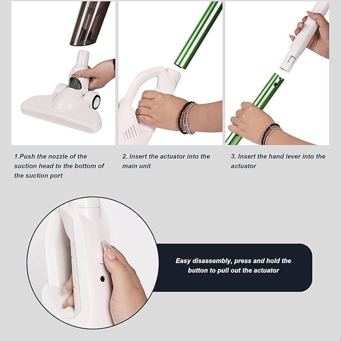 Tnfeeon Home Lightweight Mini Cleaner for Carpet and Hard Floor Cordless Stick Vacuum with Powerful Suction for Car Carpet Hardwood Floor Pet Hair Multi Surfaces Handheld Vac