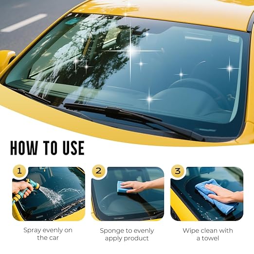 Car Glass Compound for Automotive Glass Cleaner 2025 New Durable Water Stain Remover Efficient Oil Film Cleaner Versatile Glass Cleaning Kit for Automotive Use (2)