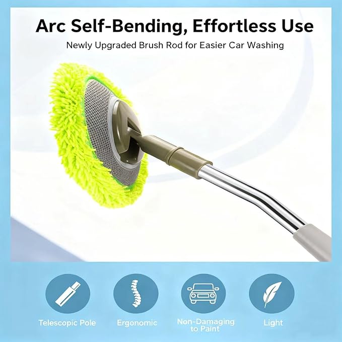 Limpia Techos De Casa Adjustable Long Handle Wall Cleaning Tool Microfiber Ceiling Duster with Extension Pole for High Walls (1pcsA+3)