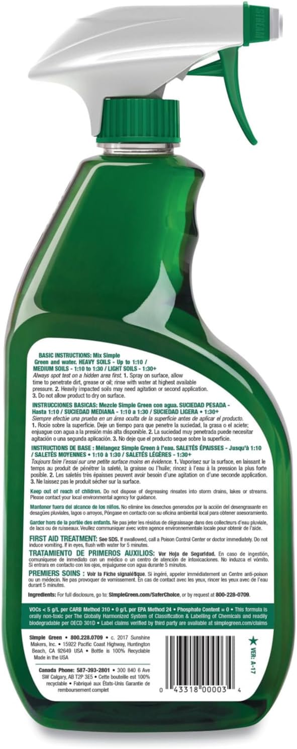 Simple Industrial Degreaser Cleaner Concentrated 24 Fl Oz bundled with Micro Fiber Cloth
