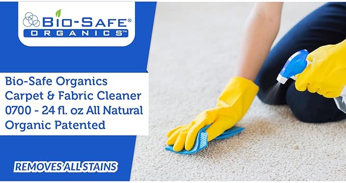 Bio-Safe Organics Carpet &amp Fabric Cleaner 0700 - 24 fl. oz All Natural Organic Everyday Household Carpet &amp Fabric Cleaner Powerful Fast Acting Stain Remover Pet Friendly Patented Patented