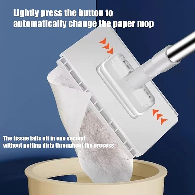 Floor Mop - Floor Cleaning Mop Household Dust Mops Non-Slip Washable Dust Mops for Kitchen Reusable Cleaning Tool for Apartment Tile Hardwood Bathroom Carpet Dormitory Garage Wall Shower