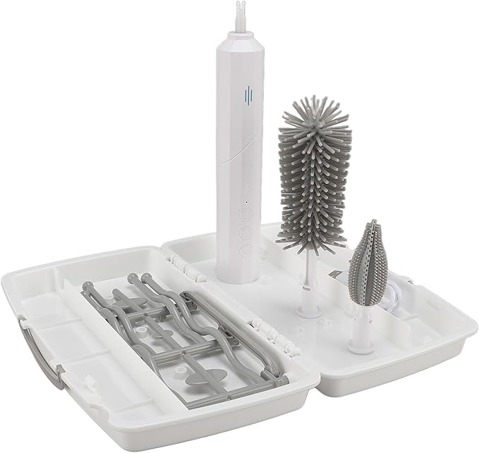 Focket Electric Bottle Brush Cleaner 3 Adjustable Speeds Long Handle IPX7 Bottle Brush Electric with Rechargeable 1200mAh Battery Multifunctional Set for