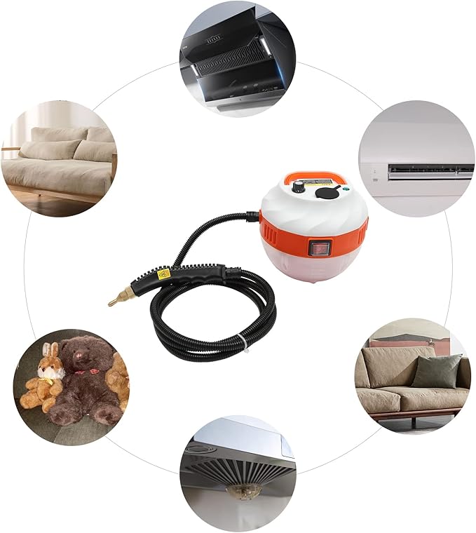 Steam Cleaner for Home Use Car Detailing Steamer for Cleaning Handheld Furniture Portable High Pressure Multipurpose Steam Machine with 0.35 Gal Water Container 1600W for Tiles Upholstery Floor
