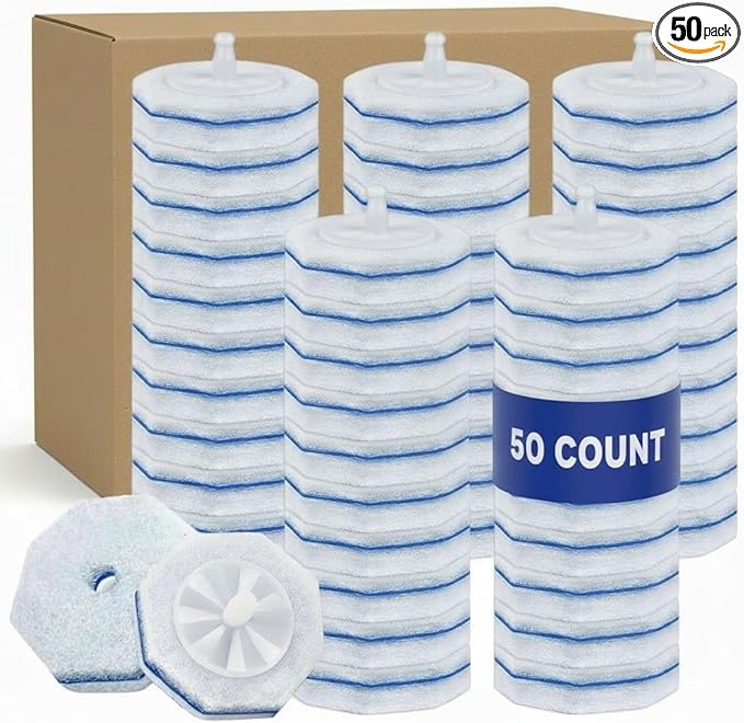 50 Count Toilet Wand Refills for Clorox ToiletWand4X Cleaning Power Toilet Bowl Cleaner Refill PadsDisposable Toilet Brush Scrubber Refills for Bathroom CleaningNo Falling Apart