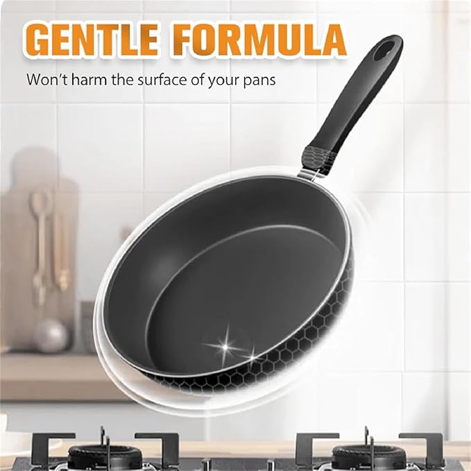 Powerful Burnt Residue Remover Paste for Cookware Black Cleaning Film for Pot Bottom Multi Purpose Powerful Cleaner for Kitchen Pots &amp Grills (2pcs)