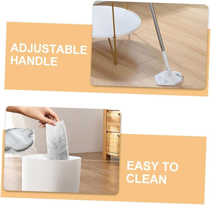 Ciieeo Dust Mop with Dry Tissue Pack Triangle Shape Electrostatic Sweeper Mop for Household Floor and Wall Cleaning Suitable for Wood and Hardwood Surfaces