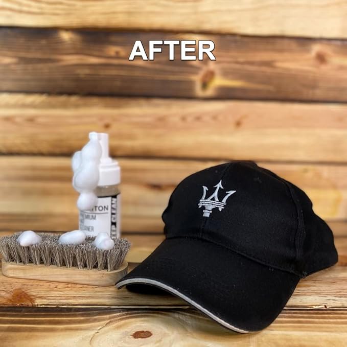 CLEANER SET Hat care Premium Foam Cleaning Horsehair Cleaner Brush Safe on All Materials Designed for Cotton Wool Felt Straw Panama Montecristi Baseball Caps &amp More Refreshing Fragrance