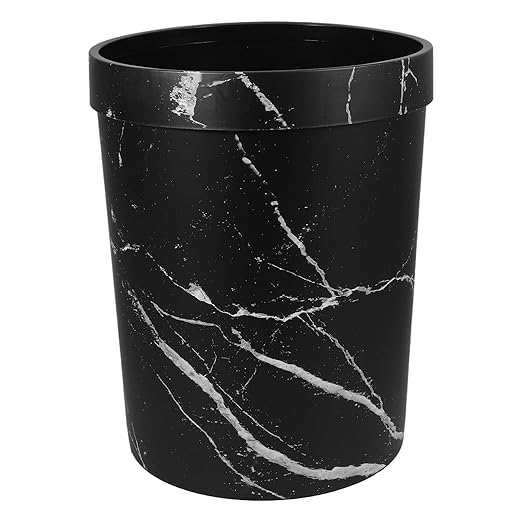 Marble Bathroom Trash Can Nordic Style No Lid Wastebasket for Office Home and Hotel Stylish Waste Container for Bedroom and Bathroom Convenient Waste Container