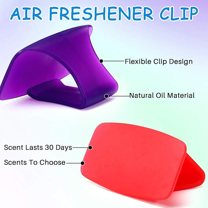 LemonRoad 24 Pack Toilet Bowl Deodorizer Rim Hanger Air Freshener Fruity Scent Toilet Bowl Fresheners for Bathroom Car Wardrobe (Bright Color)