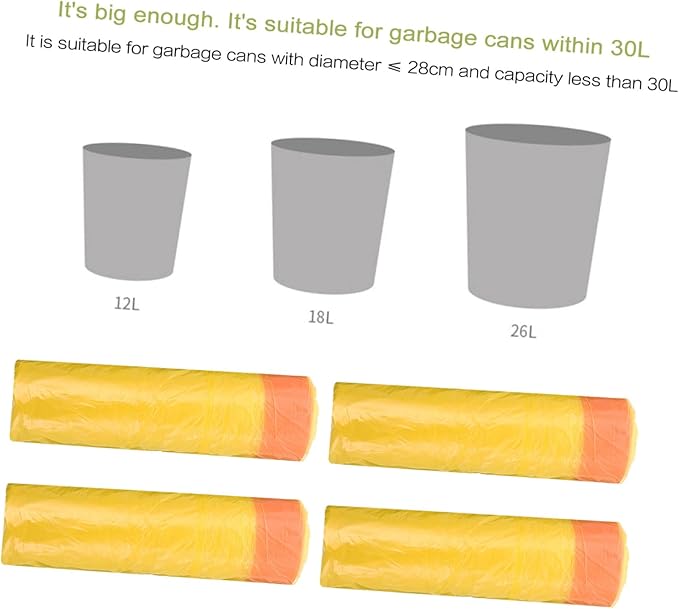 10 Packs Drawstring Plastic Trash Bags Extra Strong Leakproof Garbage Bags for Home Use Large Capacity Waste Organizer