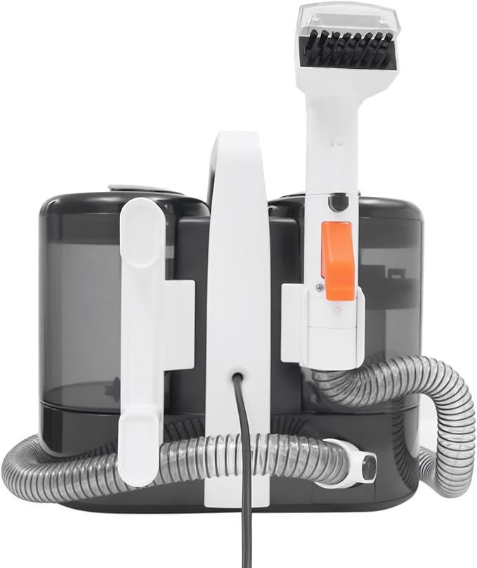 450W Carpet Cleaner Machine Multi-Purpose Portable Carpet and Upholstery Cleaner Car and Auto Detailer Portable Carpet Spot Cleaner with 2 Brushes for Home Pet Shops Hotels