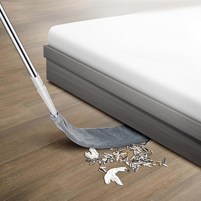Retractable Microfiber Duster with Telescopic Handle Bendable Gaps Dust Cleaner Under Bed and Furniture Includes 1 Washable Cloth for Home Cleaning