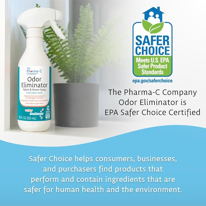 The Pharma-C Company - Odor Eliminator [6-12oz Bottles] - Bulk Fabric &amp Room Spray -Extra Strength Multipurpose Air Freshener &amp Fabric Refresher- Neutralize Deodorize (Pack of 2)