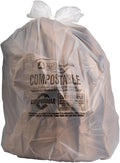Plasticplace 55-60 Gallon Compostable Trash Bags │ 0.85 Mil │ Clear Garbage Can Liners │ 38” x 58” (35 Count)