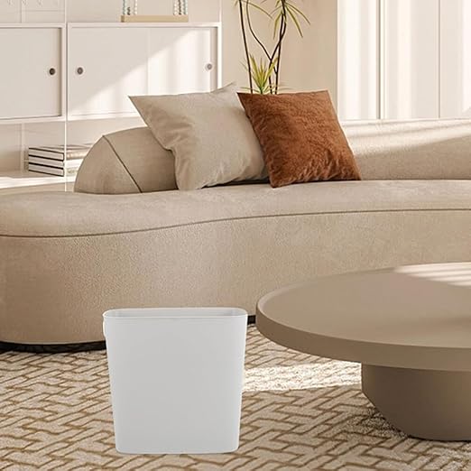 VOSAREA 13 L Rectangular Trash Can Plastic Wastebaskets Garbage Recycling Bin Slim Garbage Can Trash Bin for Narrow Space Bathroom Bedroom Laundry Home Kitchen Office Grey