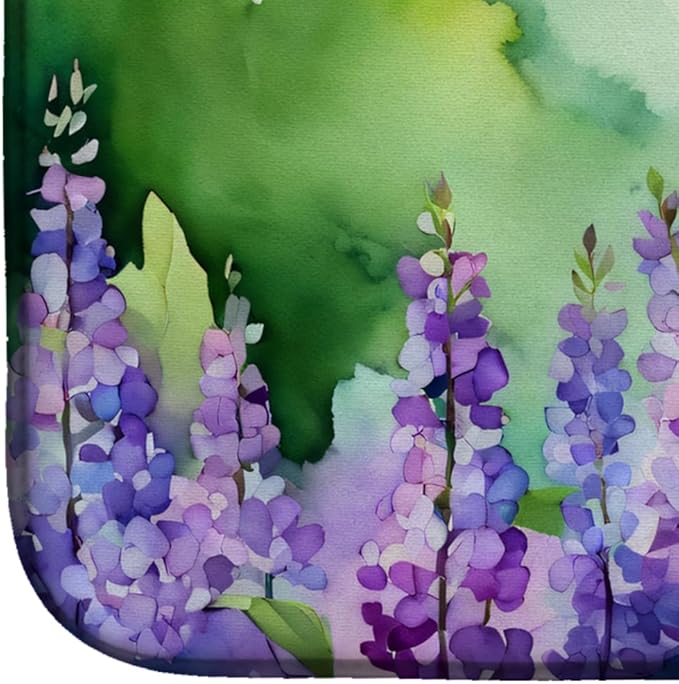 Caroline's Treasures DAC1645DDM Idaho Syringa in Watercolor Dish Drying Mat Absorbent Dish Drying Mat Pad for Kitchen Counter Dish Drainer Mat for Countertop 14 x 21 Multicolor